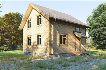 Каркасный дачный дом 7,6х7,6
